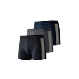josejuan 3'lü Erkek Boxer Koton Likralı Yan Çizgili 1002, Siyah & Antrasit & Lacivert, L, 8698528335432