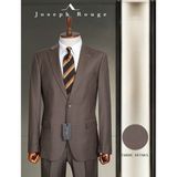 Joseph Rouge Slim Fit Çizgili Vizon Superfine Wool Takim Elbise - Vizon Antik - Kahverengi Antik - 6 Drop - 50