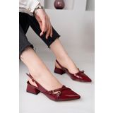 JOSEPHWORLD 3 Tokalı Bordo Topuklu Ayakkabı (4CM)
