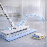 Jouis Akıllı Mop One Click Otomatik Bez Yakalayan Temizlik Seti - Kıskaçlı Duvar ve Yer Yüzey Mopu, Tüm Bezlerle ve Islak Mendille Uyumlu El Değmeden Bez Değiştiren( 2 Adet Mikrofiber Bez Hediyeli )