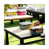 Jouis Beslenme Kutusu 1200 ml 2 Katlı 6 Bölmeli Bpa'sız Pp Plastik Sefer Tası ve Beslenme Çantası - Lunch Box, Çatal Kaşık ve Bıçak Dahil Okul Beslenme (Mavi) - 0,5 x 7 cm