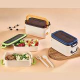 Jouis Beslenme Kutusu 1200 Ml 2 Katlı Bölmeli Bpa'sız Pp Plastik Sefer Tası Beslenme Çantası - Lunch Box, Çatal Kaşik Dahil Okul Beslenme