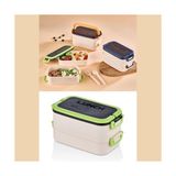 Jouis Beslenme Kutusu 1200 ml 2 Katlı Bölmeli Bpa'sız Pp Plastik Sefer Tası ve Beslenme Çantası - Lunch Box, Çatal Kaşık Dahil Okul Beslenme - 0,5 x 7 cm