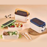 Jouis Beslenme Kutusu 1200 ml 2 Katlı Bölmeli BPA'sız PP Plastik Sefer Tası ve Beslenme Çantası - Lunch Box, ÇATAL KAŞIK Dahil Okul Beslenme