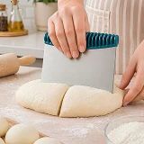 Jouis Hamur Çelik,Metal Hamur Sıyrıcı,Pasta Sıyırma Aparatı,Hamur Dilimleyici,Pasta Pastacılık İçin Çelik Şekillendirici Hamur Porsiyonlayıcı Renkli Saplı