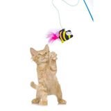 Jouis Oltası Peluş Hayvan Figürlü Sesli Kedi Oyuncağı - Eğlenceli ve Hareketli Peluş Kedi Oyuncağı, Ses Çıkaran Figürlü Kedi Oltası ile Kedinizin Av İçgüdüsünü Destekleyen İnteraktif Oyun (Balık)