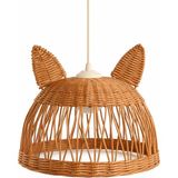 JouJou El Yapımı Rattan Çocuk Avize 35 cm Çap | Doğal Kök Boya ve Subazlı Vernikli Aydınlatma - 1 - Bej