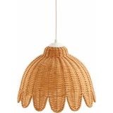 JouJou El Yapımı Rattan Tulıpa Avize 30X30 cm | Doğal Kök Boya ve Subazlı Vernikli Aydınlatma - 1 - Bej