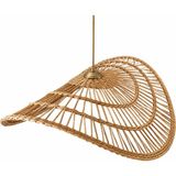 JouJou El Yapımı Rustik Rattan Avize Natura 60 cm Çap | Doğal Kök Boya Vernikli Iskandinav Aydınlatma - 1 - Bej