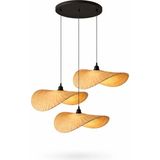 JouJou El Yapımı Rustik Rattan Avize Nordıc 60 cm Çap | Doğal Kök Boya | Bohem & Iskandinav Aydınlatma - 1 - Bej