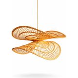JouJou El Yapımı Rustik Rattan Avize Rıva 60 cm Çap | Doğal Kök Boya Vernikli Iskandinav Aydınlatma - 1 - Bej