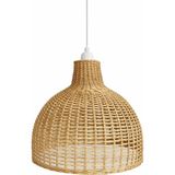 JouJou El Yapımı Rustik Rattan Avize Shıne 40 cm x 35 cm | Doğal Kök Boya Vernikli Iskandinav Aydınlatma - Bej - 1