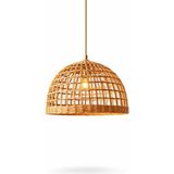 JouJou El Yapımı Rustik Rattan Avize Soho 30X30 cm | Doğal Kök Boya Vernikli Iskandinav Aydınlatma - 1 - Bej