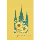 Journal: Salt Lake Temple Sunflower Themed Journal. Hardcover, Matte Finish, 6x9in with 192 pages by Mrs. Craftsy