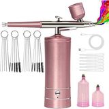 Journeyman1 Airbrush Kiti Şarj Edilebilir Akülü Airbrush Kompresörü - Otomatik El Tipi Airbrush Tabancası, Airbrush Seti (Pembe) (Yurt Dışından)