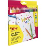 Jovi 734/24 Ağaçsız Kuru Boya Kalemi 24 Renk - Üçgen Ergonomik Gövde, Kıymık Yapmayan Güvenli Çocuk Boya Seti - Çok Renkli