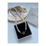 JOVİ ATELİER 45cm Sertifikalı Doğal Gerçek Kadın İnci Kolye Gemici Kilit