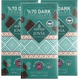 Jovia Organik %70 Bitter Çikolata Şekersiz 3'lü Avantaj Paket - 40 gr