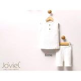 Joviel Baby & Kıds Soft Önden Düğme Detaylı Kalın Askılı Badi Tayt Takım - Ekru - 18 – 24 AY