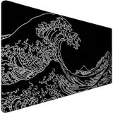 Jovlio Oyun için Japon Deniz Dalgası Fare Altlığı, Büyük Mouse Pad Genişletilmiş (70,5 x 35,75 cm) Kaymaz Kauçuk Taban ve Dikişli Kenar Bilgisayarlar Dizüstü Bilgisayar Ev Ofis Aksesuarları için