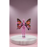 JOY 3D Robot Dummy Kanatlı Oynar Eklemli Hareketli Oyuncak Aksiyon Figürü 3D 13 cm Pembe
