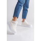 Joy Ayakkabı ALESSI Bağcıklı Ortopedik Taban Kadın Sneaker Spor Ayakkabı CBT - Kırık Beyaz