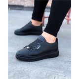 Joy Ayakkabı JY01 Bront Bağcıklı Cilt Delikli Erkek Günlük Sneaker Ayakkabı Cst Siyah