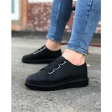 Joy Ayakkabı JY026 Astor Erkek Günlük Lastikli Cilt Spor Sneaker Ayakkabı Cst - Siyah