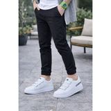 Joy Ayakkabı JY029 Mono Bağcıksız 3 Bantlı Lastikli Legend Cilt Erkek Günlük Sneaker Ayakkabı Cbt - Beyaz