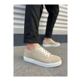 Joy Ayakkabı JY165 Elite Bağcıklı Süet Erkek Günlük Sneaker Ayakkabı SBT - Krem P67937S2623