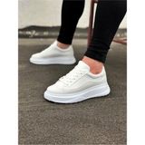 Joy Ayakkabı JY507 Alone Bağcıklı Cilt Erkek Günlük Sneaker Ayakkabı Cbt Beyaz
