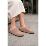 Joy Ayakkabı LUVRA Bağcıksız Hakiki Süet Deri Kadın Günlük Mantar Taban Loafer Klasik Ayakkabı Bej JY-242559-Bej38