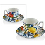 Joy Carmen Italy Garden 6lı Kahve Fıncanı Setı 13,5x5,5 cm - Renkli