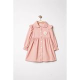 Joy Kids Kız Çocuk Şönil Kumaş Düğmeli Elbise (6-24AY) - 12 - 18 Ay - Pembe