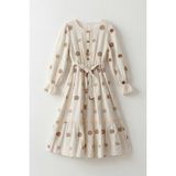 Joy Kids Kız Çocuk Uzun Kollu 4 Mevsim Giyilebilir Premium Elbise (10-17YAŞ) (Ekru) - 14 - 15 Yaş