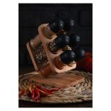 Joy Kitchen Julia 6'lı Baharat Seti, Ahşap Standlı, Cam Baharatlıklar, 3 Farklı Akış Seçeneği