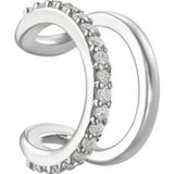 Joy of Jade Chiara İki Sıralı Deliksiz Kulak Kelepçesi | Rodyum Kaplama (925 Ayar Gümüş Üzerine) Zirkonyum