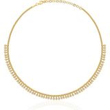 Joy of Jade Helen Damla Taşlı Sallantılı Choker Zincir Kolye I 1 mikron 18 Ayar Altın Kaplama\ Zirkonyum
