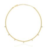 Joy of Jade Lidya Sallantılı Taşlı Choker Zincir Kolye | 1 mikron 18 Ayar Altın Kaplama (925 Ayar Gümüş Üzerine), Zirkonyum