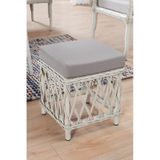 Joy Rattan Puflu Bahçe Balkon Takımı 3+1+1+ Camlı Masa Kemik Rengi Kemik