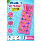 JOY SMART Bardaklıklı Şişme Deniz Yatağı 175x75 cm | İçecek Bölmeli Konforlu Havuz ve Deniz Şezlongu