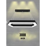 Joya ( Siyah Kasa, Sarı Işık ) Ledli Modern Sarkıt LED Avize, Salon, Mutfak, Oturma Odası - 1BW-Beyaz