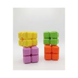 joybaskı 4 Adet Stres Küpü Ekonomik Set - Hareketli Fidget Küp Sonsuz Döngü Oyuncağı (Pembe-Sarı-Yeşil-Turuncu)