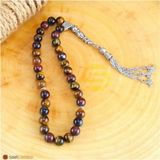 Joydizayn Metal Tuğra Püsküllü 33 Taneli Doğal Taş Kaplangözü Tesbih
