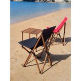 Joyfull Turtle Ahşap Kayın- Katlanır Kamp - Bahçe - Balkon Sandalyesi - Koyu Ceviz Iskelet - Siyah Kılıf - Siyah Çanta - Kolsuz Katlanır Sandalye