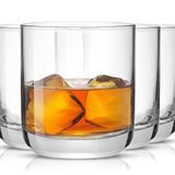JoyJolt Nova Kristal Viski Bardakları. Lowball Bardakları 4'lü Set, 10 oz El Yapımı Ağır Tabanlı Kısa Cam Bardak. Scotch veya Bourbon Bulaşık Makinesinde Yıkanabilir Cam Eşya.