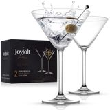 JoyJolt Olivia Kristal Martini Bardakları - Avrupa'da Üretilen Premium Cam Eşya Seti - 260 ml Uzun Martini Bardakları - Zarif Kokteyl Bardakları - Martini veya Manhattan gibi içecekler için 2'li