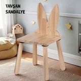 Joykidstoy Doğal Ahşap Çocuk Sandalye Tavşan