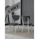 JoyMassa Elma Sandalye Beyaz Ayak 4 Adet - Antrasit
