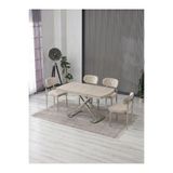 JoyMassa VENOXA 70X110 MDF MASA / 4 POLO SANDALYELİ MASA TAKIMI